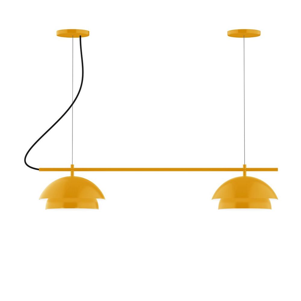 Montclair Lightworks CHBX445-21 2-Light Linear Axis Chandelier Bright Yellow Finish